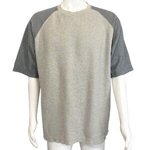 Cabelas Sweatshirt Mens L Gray Cotton Short Sleeve Raglan 2-Tone Casual Wear